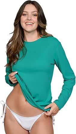 Camisa Camiseta Manga Longa Proteção Solar Uv 50+ Termica Feminina Praia Verão