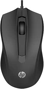 Mouse HP USB 100 Preto - Sensor Óptico Ambidestro Resoluções até 1600 DPI Compatível com PC/Mac - 6VY96AA