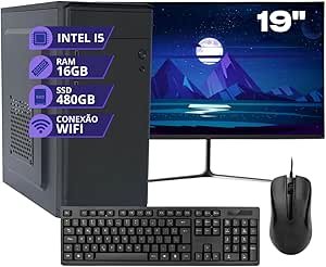 Pc Computador Completo Intel Core I5 Memoria 16gb Ssd 480gb Monitor 19