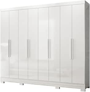Guarda Roupas Casal 8 Portas 4 Gavetas Diplomata Branco