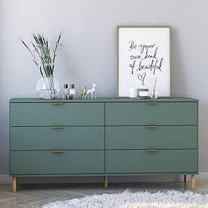 Cômoda Ditália 6 Gavetas Dm-243 Verde Oliva