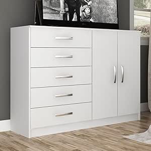 Cômoda 2 Portas 5 Gavetas Evidência Móveis