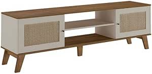 Rack para Tv ate 75" com 2 portas CHARLOTTE cor Pinho/Off White - Artely