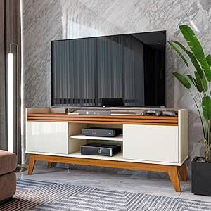 VIA NOSSA - Rack para Tv até 50 Polegadas 2 Portas Ripado Astúrias 136cm
