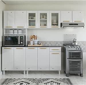 Cozinha de Aço Compacta 4 Peças 12 Portas 1 Gaveta Diamante Telasul Branco